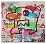 untitled (acrylic & collage on newsprint)